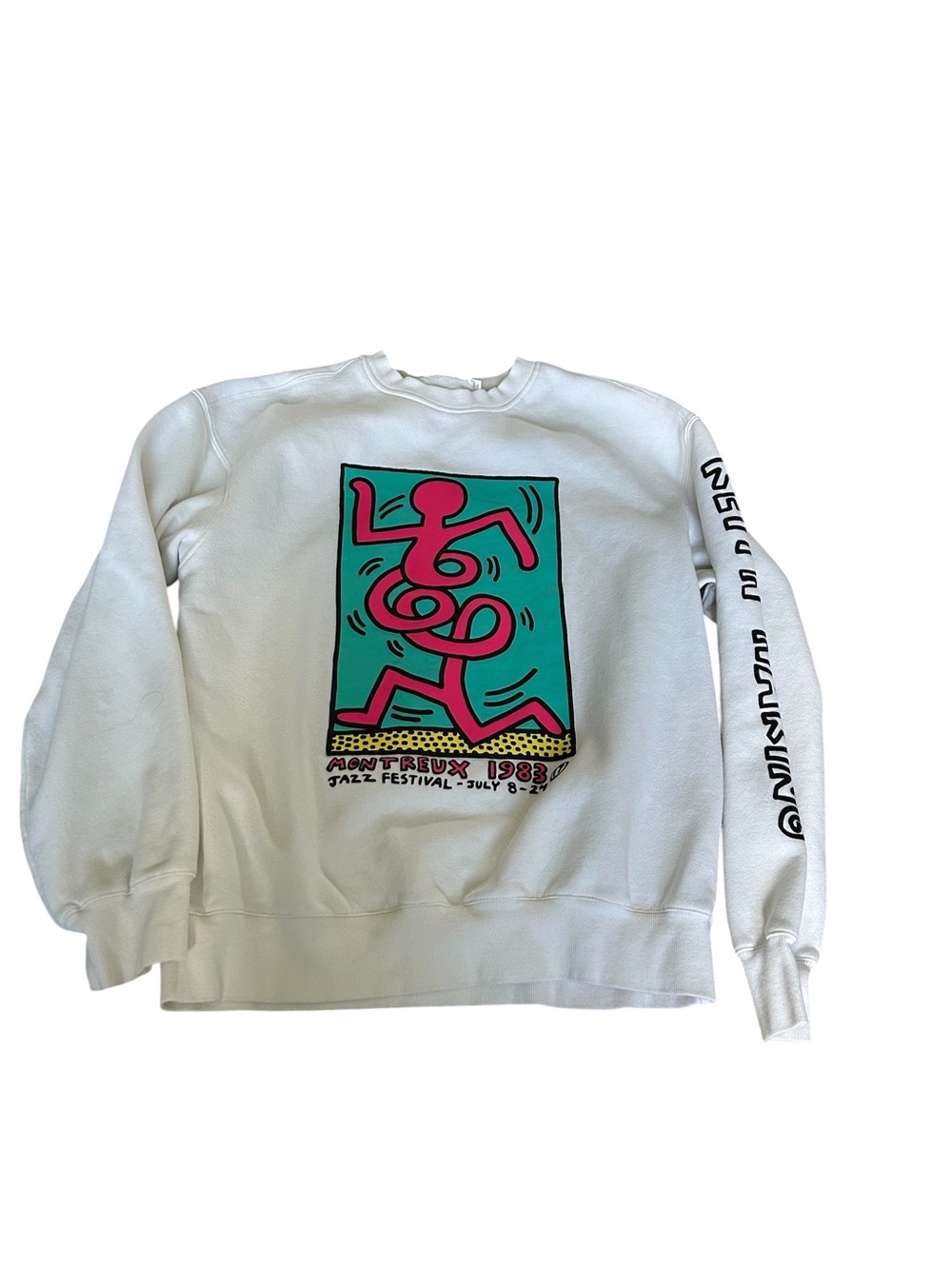 H&M Crewneck Sweatshirt with Pink & Teal Graphic "Montreux Jazz Festival 1983" M - Picture 8 of 14